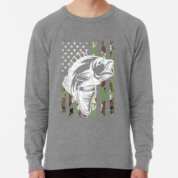 Fishing Camouflage USA Flag Bass Sweatshirt