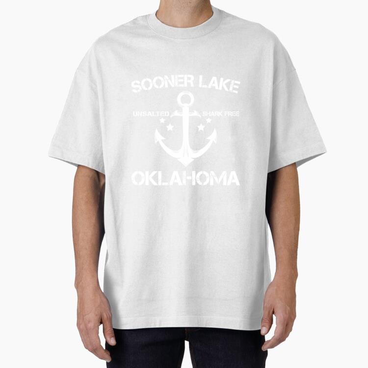 Sooner Lake Oklahoma Fishing Camping Oversized T-Shirt