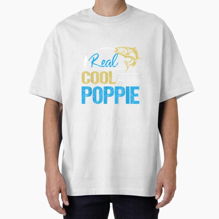 Vintage Reel Cool Poppie Fishing Oversized T-Shirt