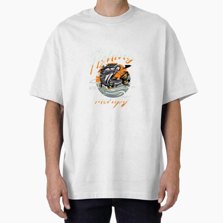 Woman Joyful Vintage Fishing Oversized T-Shirt