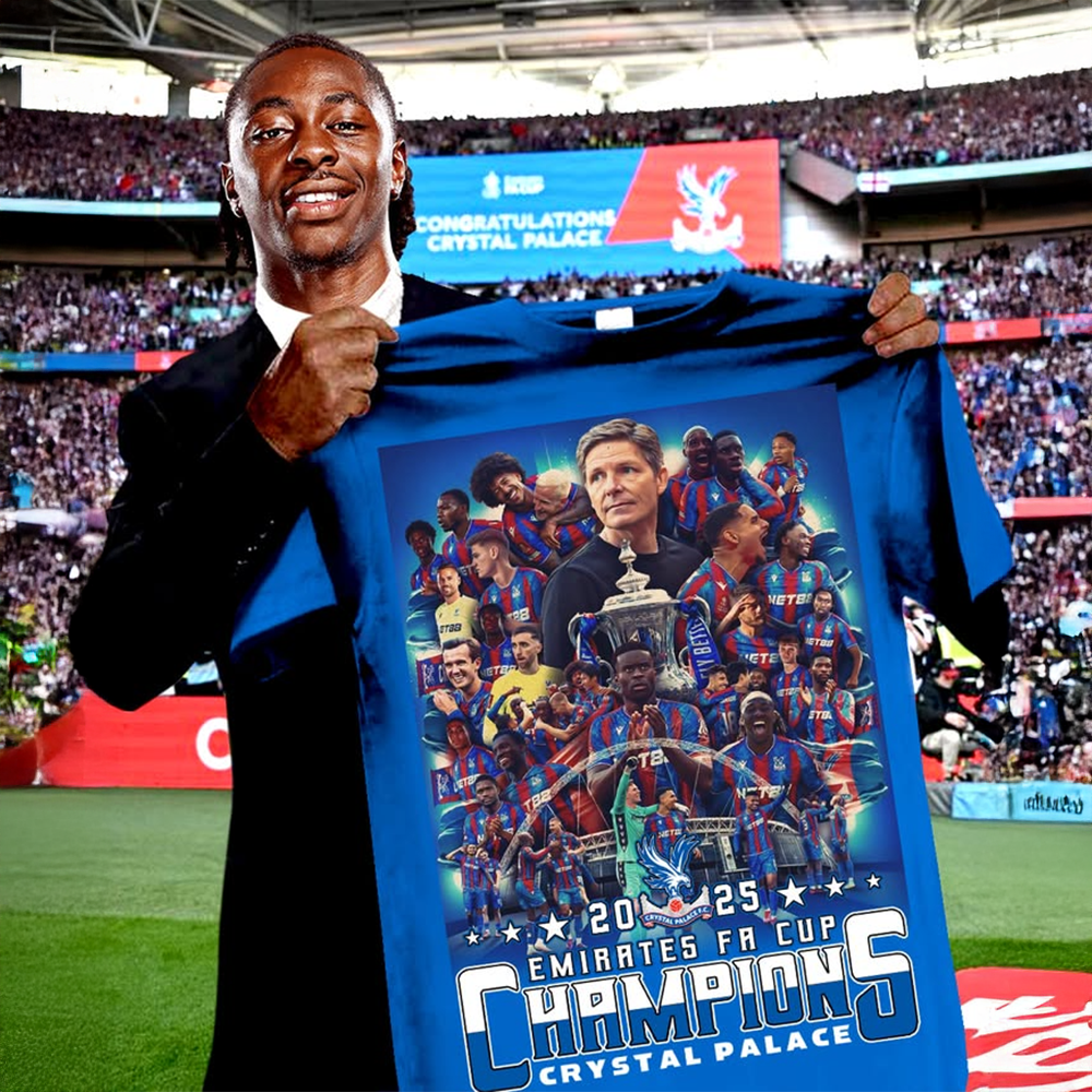 2025 Emirates FA Cup Winners Champions Crystal Palace T-Shirt Crystal Palace Merch Fans Gifts