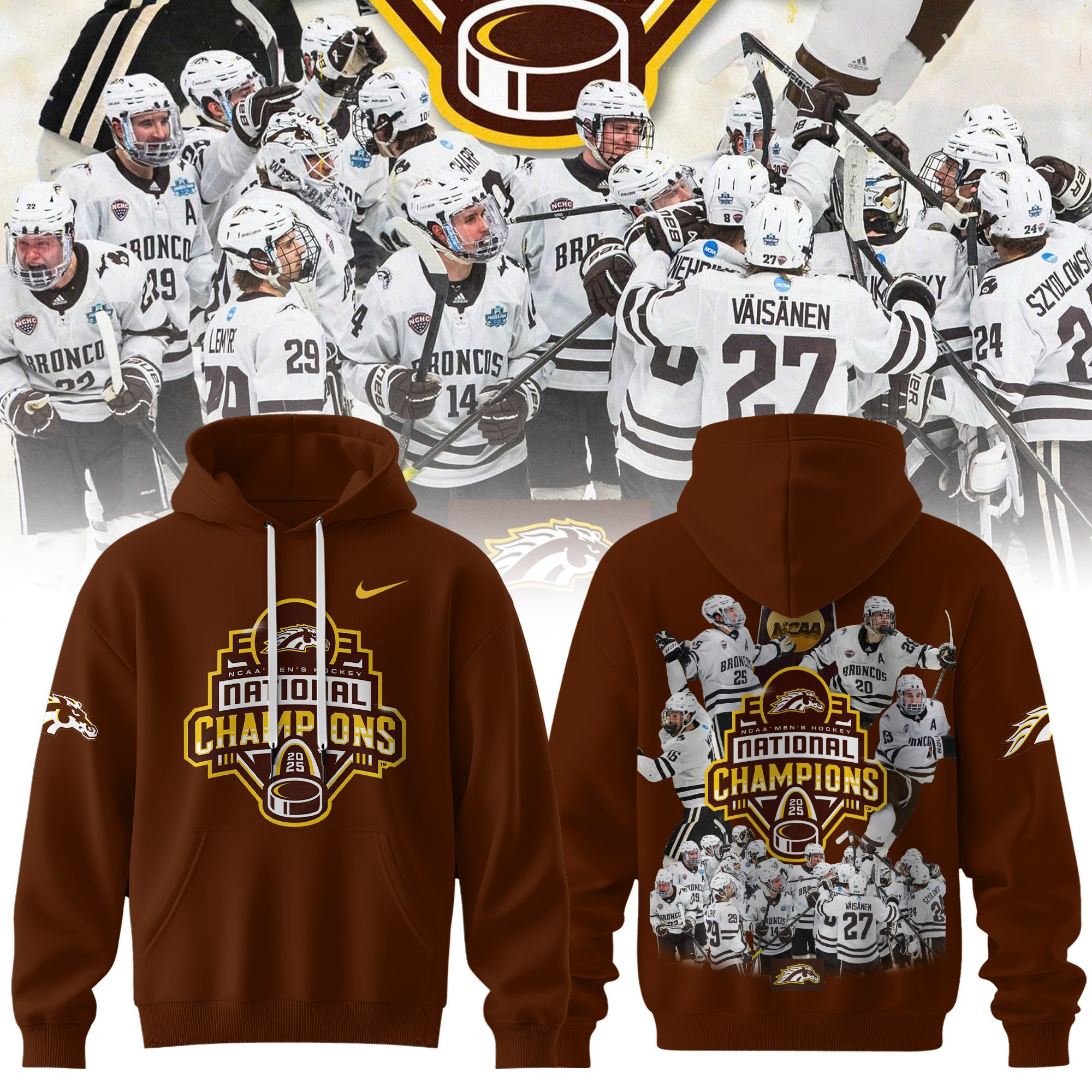 2025 NCAA Division Mens Ice Hockey Championship Champion Hoodie Gift Ideas For Hockey Fans