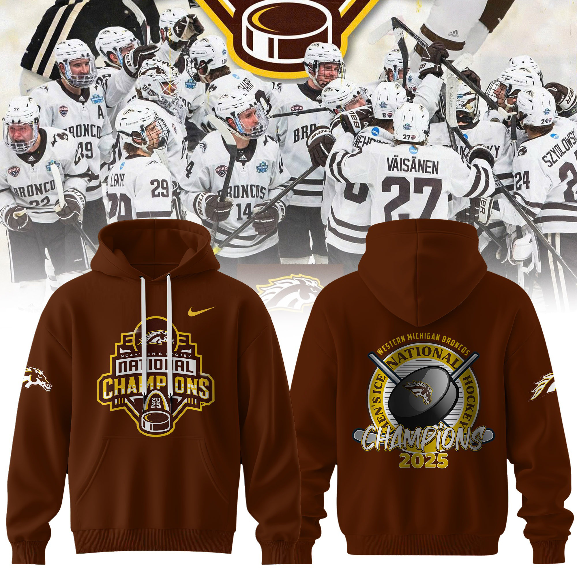 2025 NCAA Division Mens Ice Hockey Championship Champion Hoodie Gifts For NHL Fans