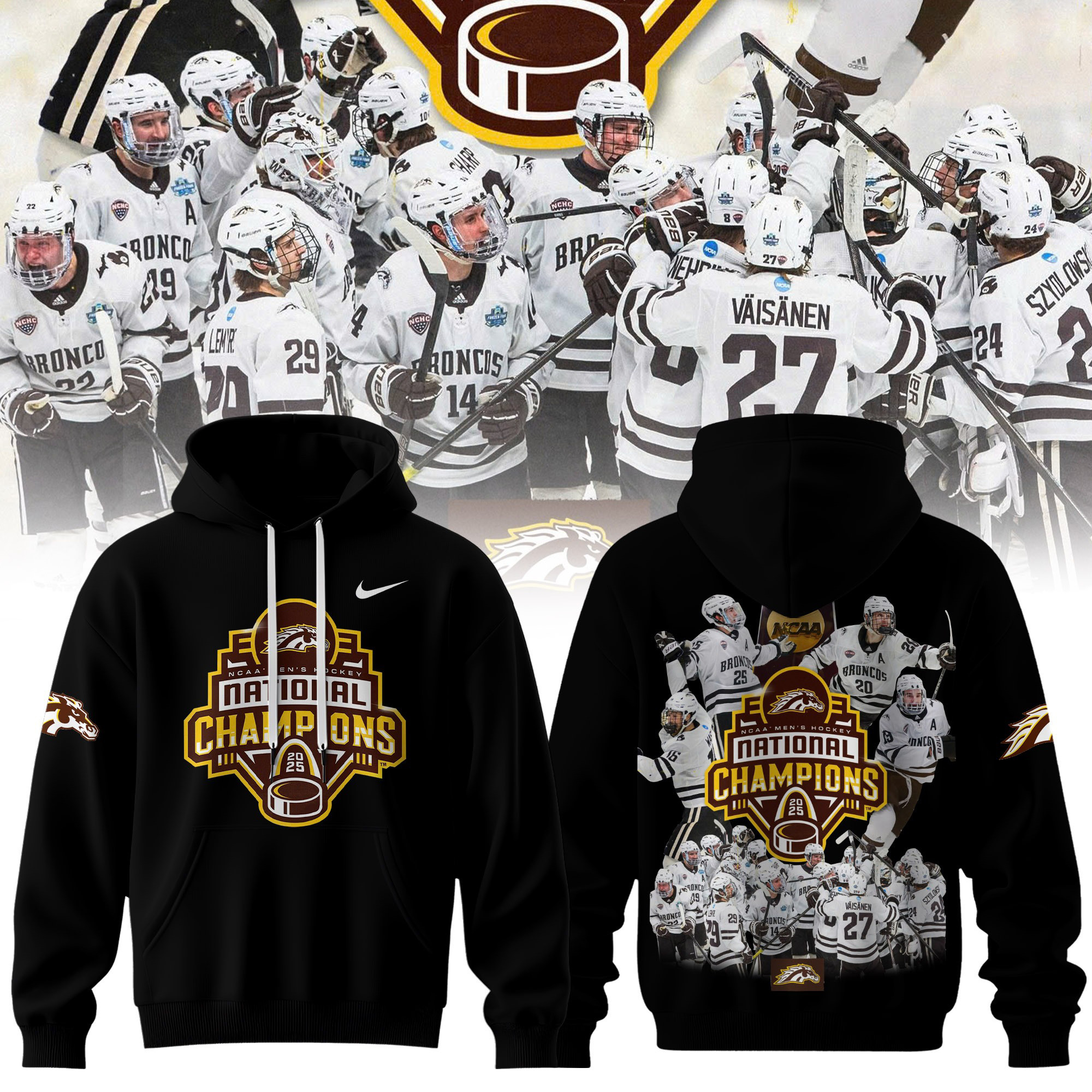 2025 NCAA Division Mens Ice Hockey Championship Champion Hoodie Unique Gifts For Hockey Lovers