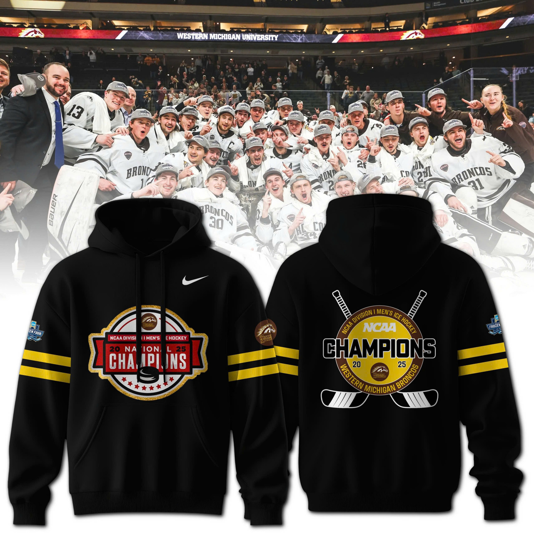 2025 NCAA Division Mens Ice Hockey Championship Hoodie Good Gifts For Hockey Fans