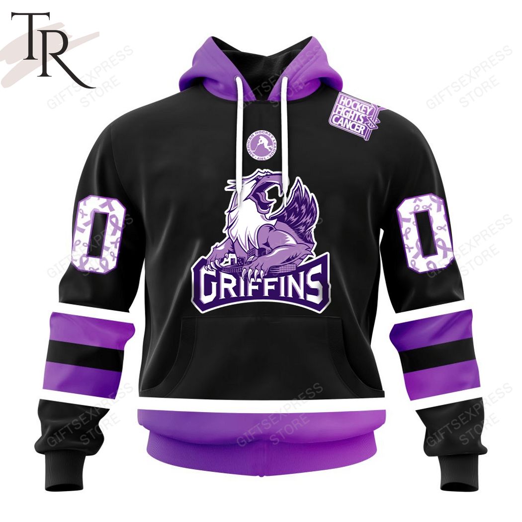 AHL Grand Rapids Griffins Black Hockey Fights Cancer Hoodie - Luxinhoes