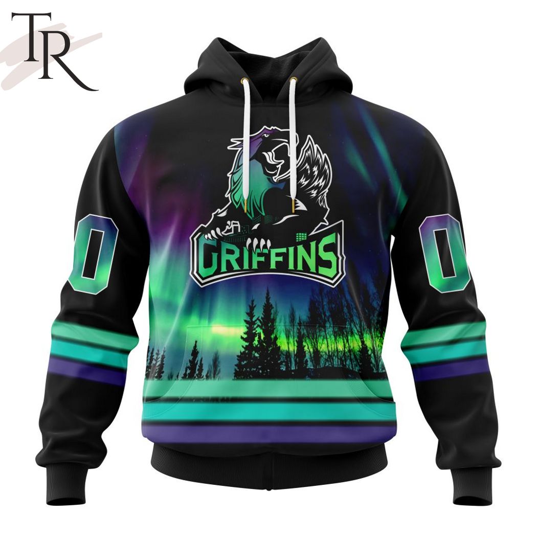 AHL Grand Rapids Griffins Special Design With Northern Lights Hoodie - Luxinhoes