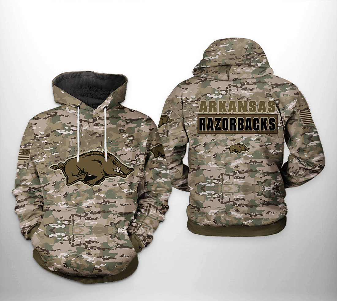 Arkansas Razorbacks NCAA Camo Veteran Hoodie  Zip Hoodie