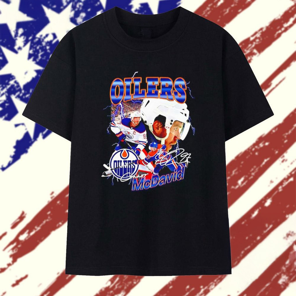 Connor Mcdavid Edmonton Oilers Graphic Signature T-Shirt Gifts For Dad