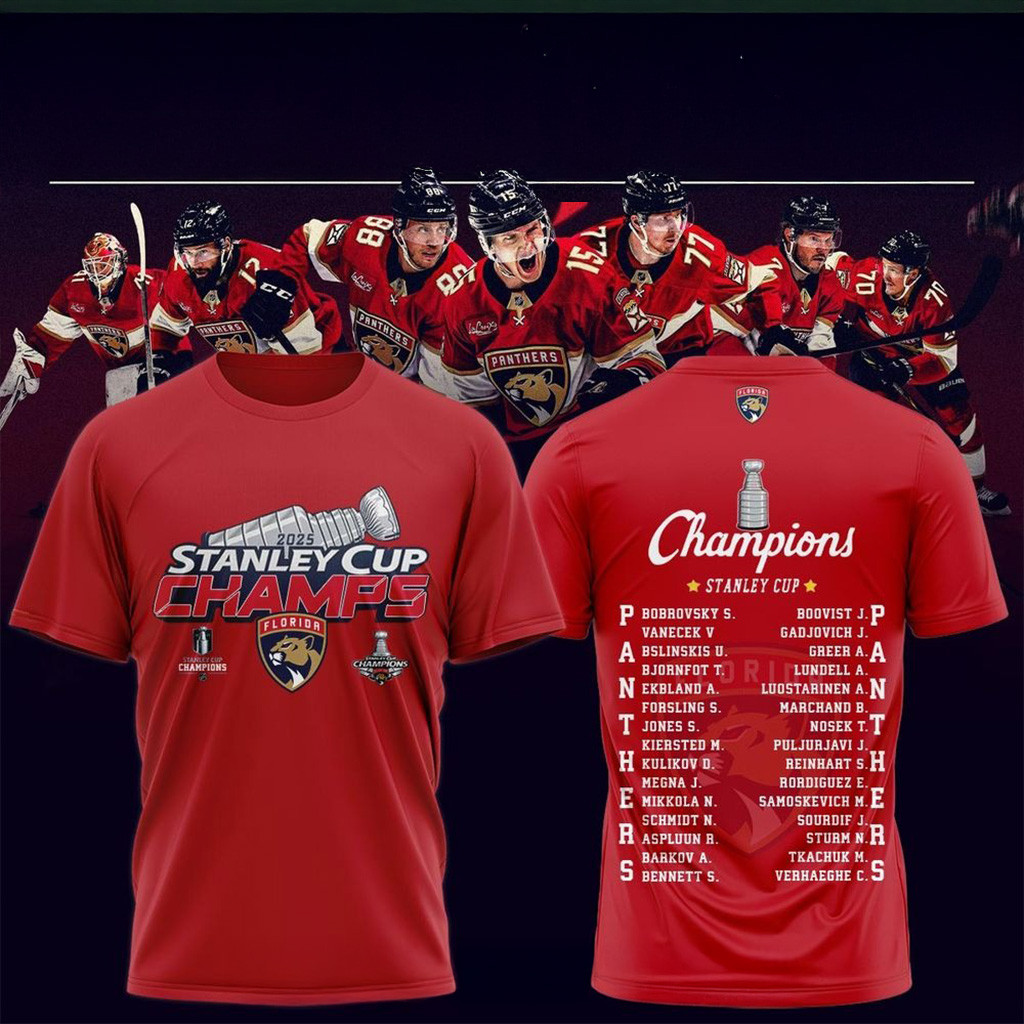 Florida Panthers National Hockey League Champions 2025 Shirt Florida Panthers Merch Him Gifts