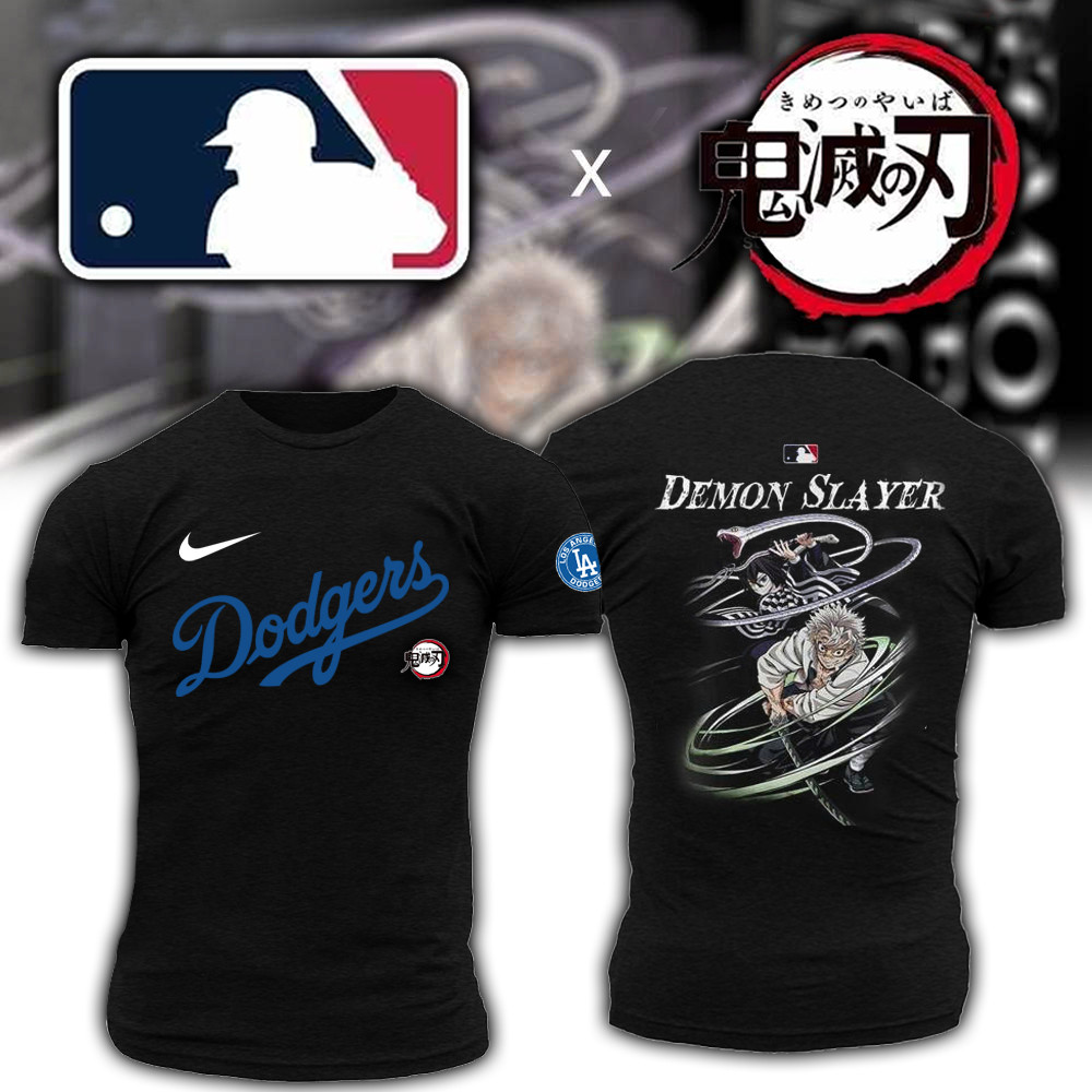 MLB x Demon Slayer Merch T-Shirt Los Angeles Dodgers x Demon Slayer Merch Basketball Fan Gifts