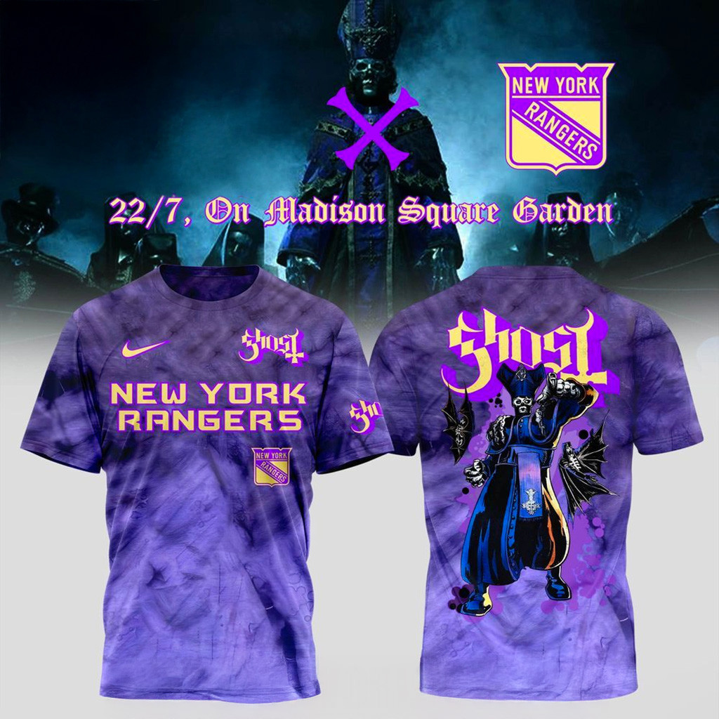 New York Rangers X Ghost Band World Tour 2025 T-Shirt New York Rangers Merch Fans Gifts