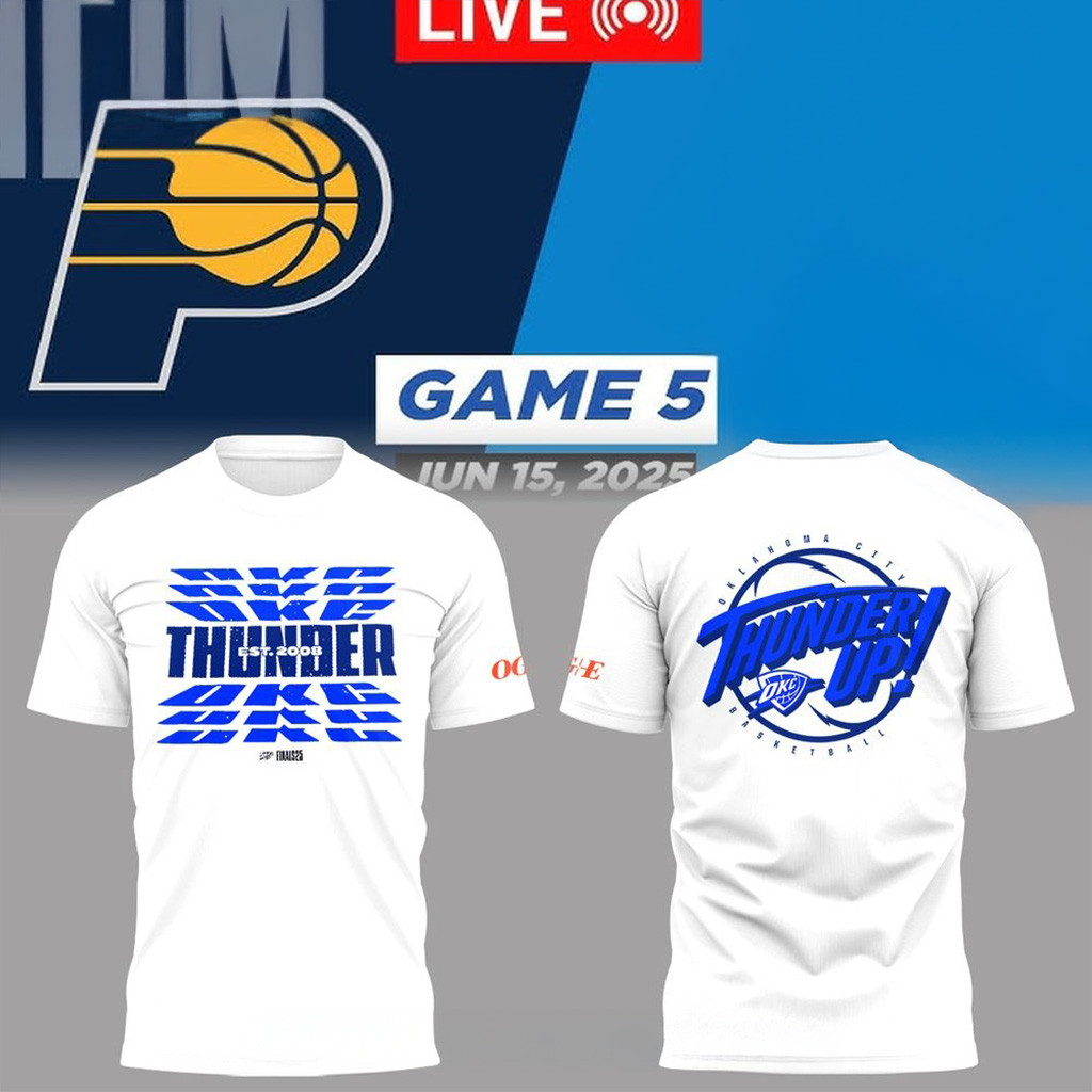 Oklahoma City Thunder Game 5 Of The NBA Finals White Shirt OKC Merch Gifts For Fans