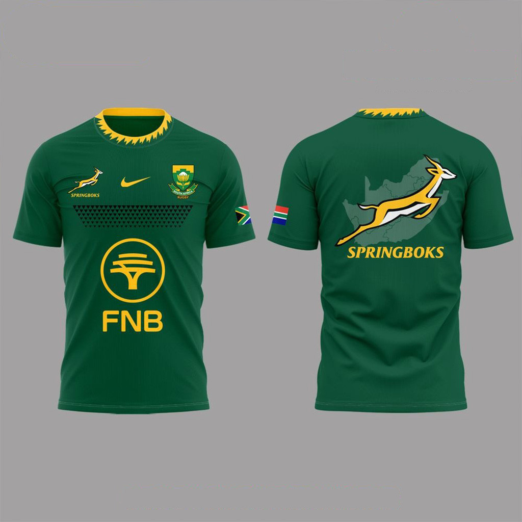 South Africa Springboks 2025 New National Team Green Shirt Springboks Merch Husband Gifts