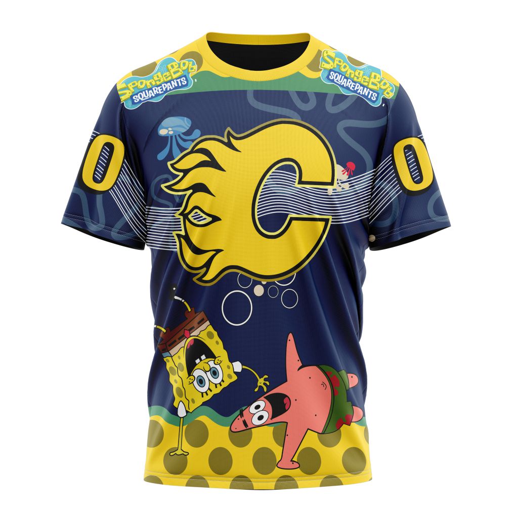 T-shirt Calgary Flames Specialized Jersey With SpongeBob