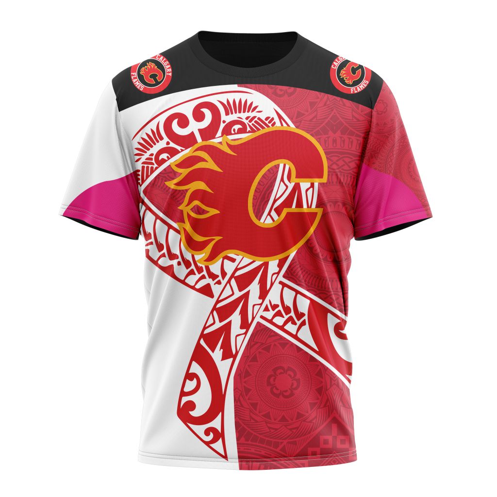 T-shirt Calgary Flames Specialized Samoa Fights Cancer Jersey