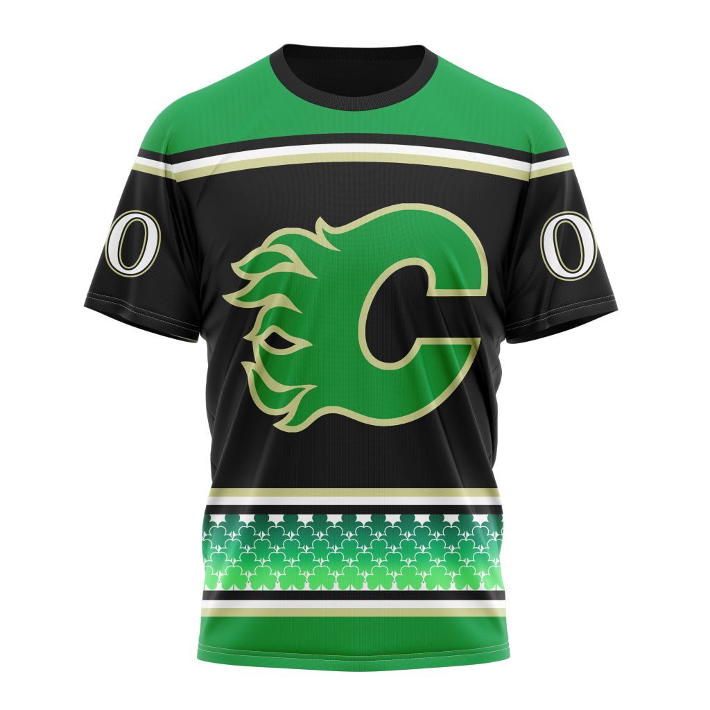 T-shirt Calgary Flames Specialized Unisex Kits Hockey Celebrate St Patrick's Day V0122