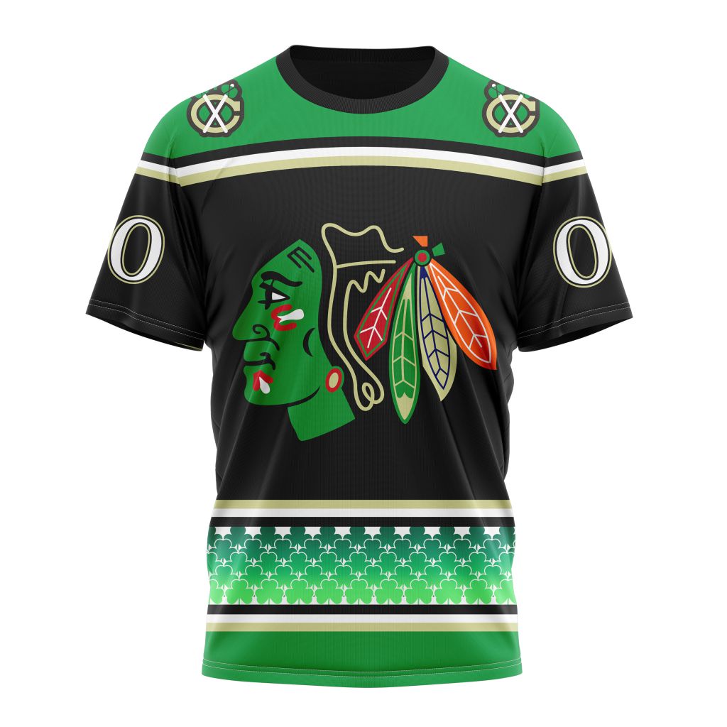 T-shirt Chicago BlackHawks | Specialized Unisex Kits Hockey Celebrate St Patrick's Day V0122