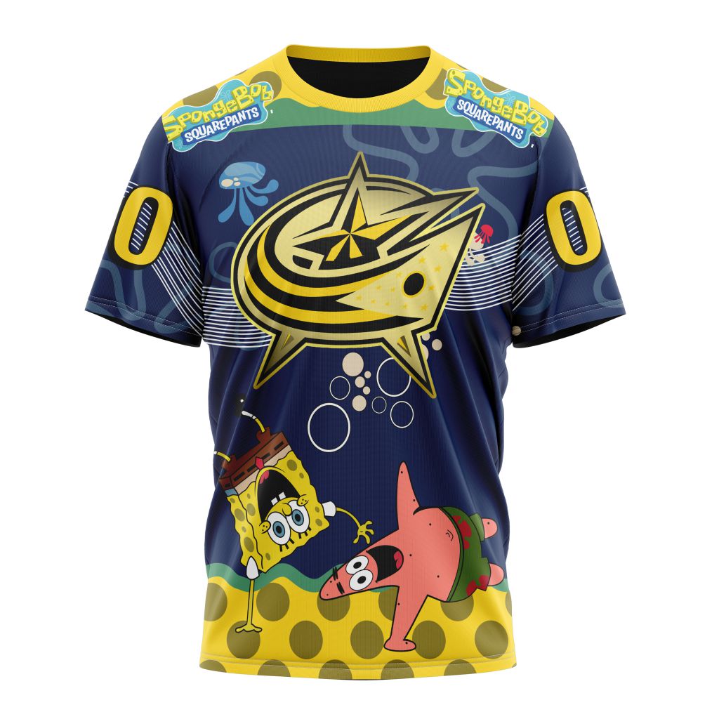 T-shirt Columbus Blue Jackets | Specialized Jersey With SpongeBob