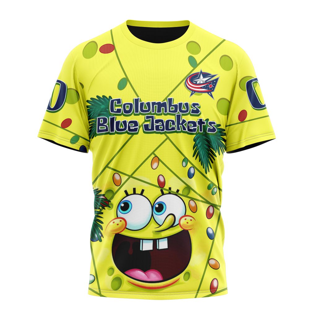 T-shirt Columbus Blue Jackets | Specialized Jersey With SpongeBob V0122