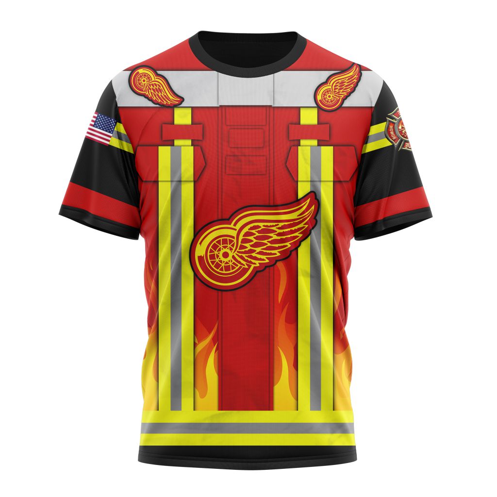 T-shirt Detroit Red Wings Honnor Firefighter Uniform V0622