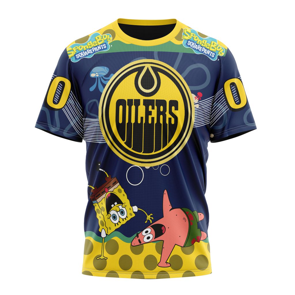 T-shirt Edmonton Oilers Specialized Jersey With SpongeBob
