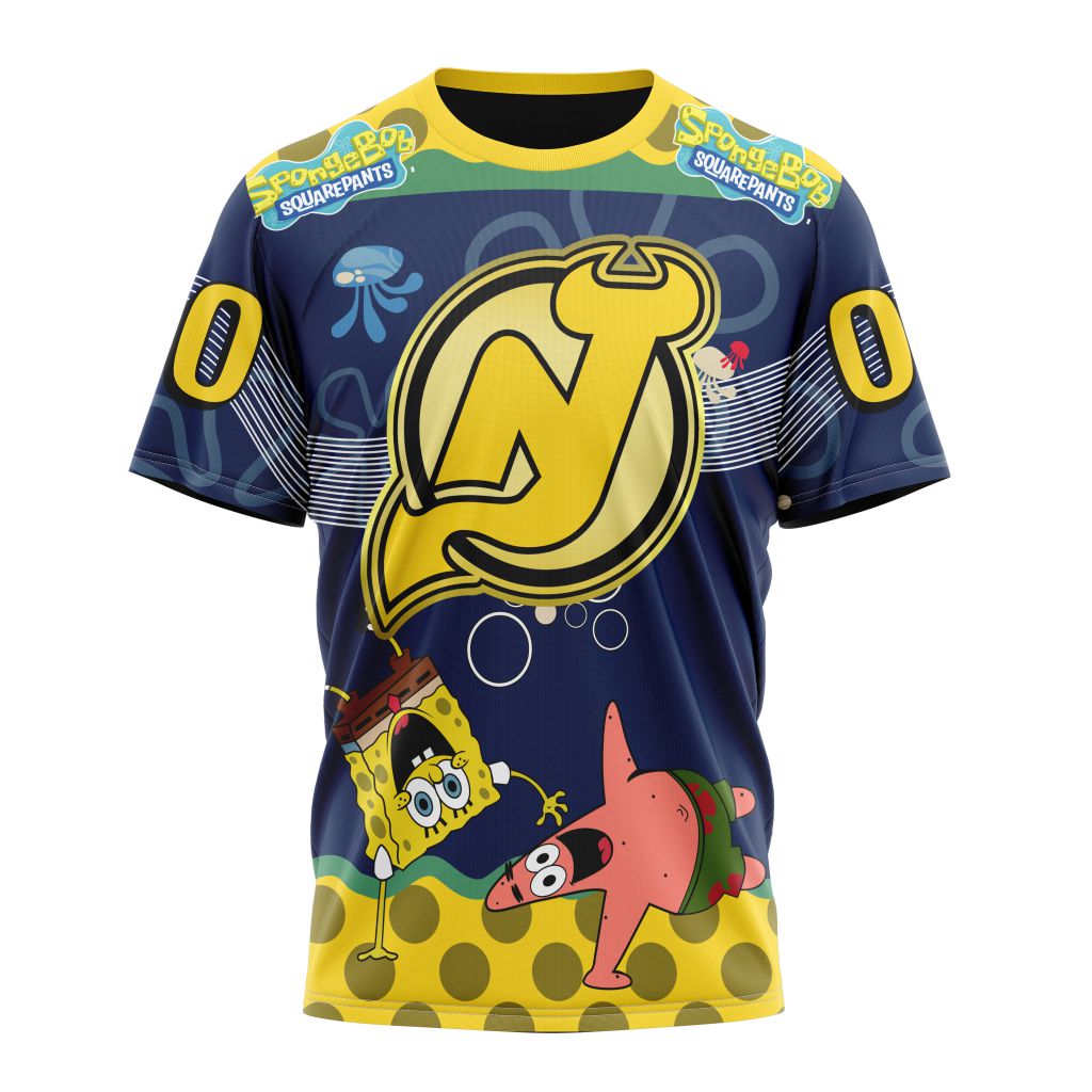 T-shirt New Jersey Devils | Specialized Jersey With SpongeBob
