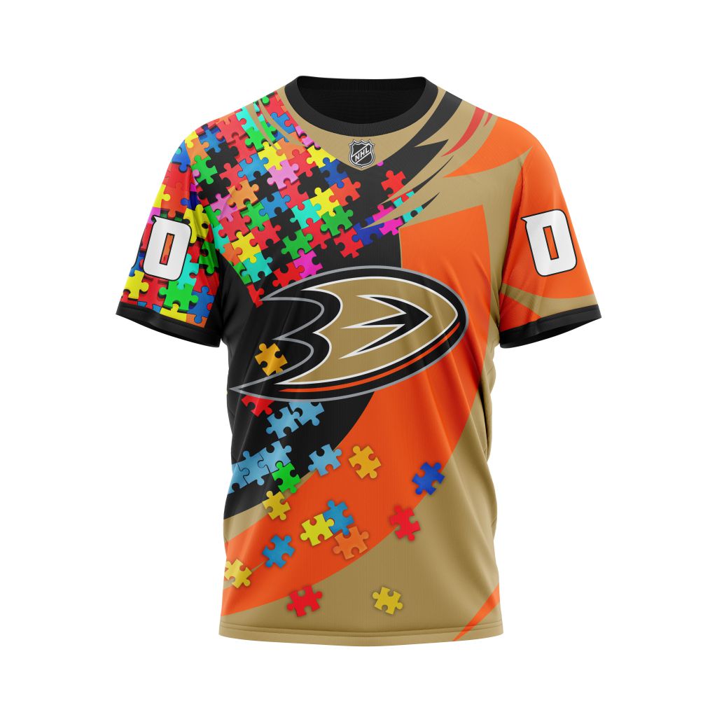T-shirt NHL Anaheim Ducks Autism Awareness | Personalized NameNumber V0122