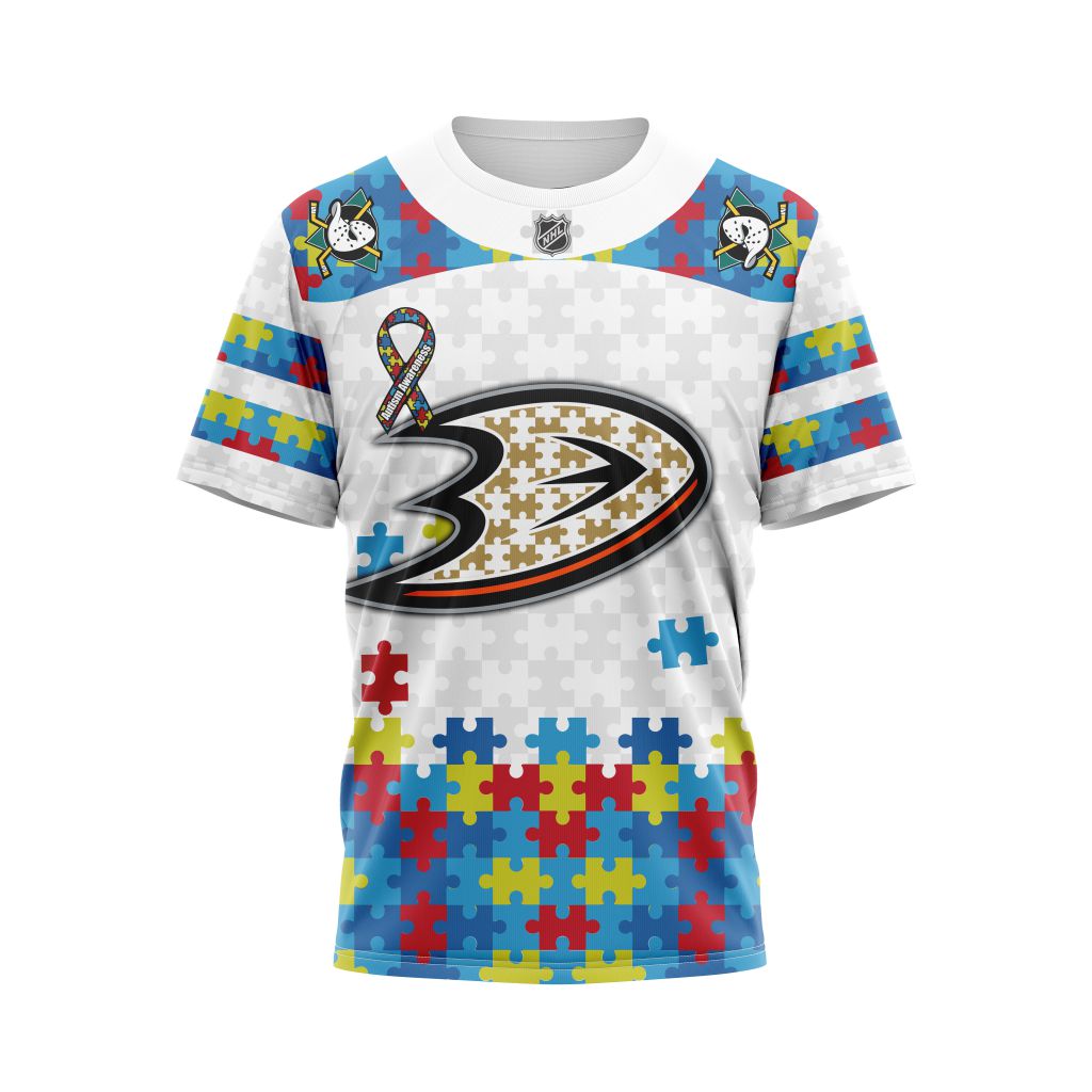 T-shirt NHL Anaheim Ducks Autism Awareness | Personalized NameNumber V22