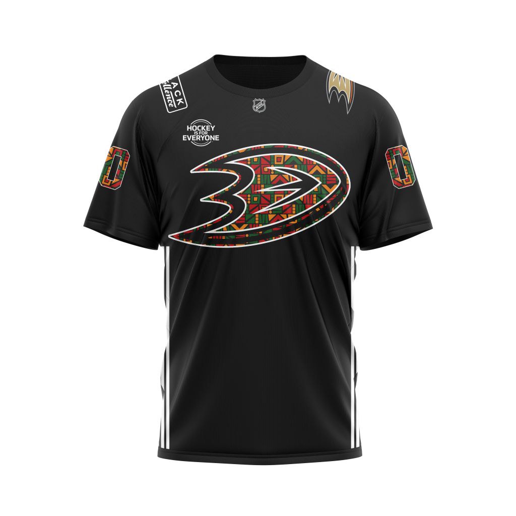 T-shirt NHL Anaheim Ducks Black History Month Pattern | Personalized NameNumber V22