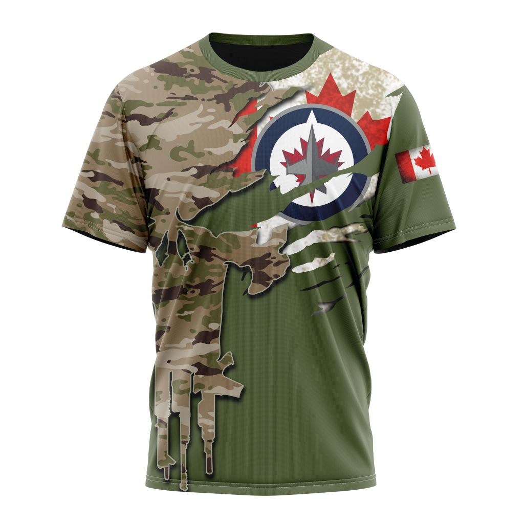 T-shirt NHL Winnipeg Jets Special Camo Skull Design ST2303