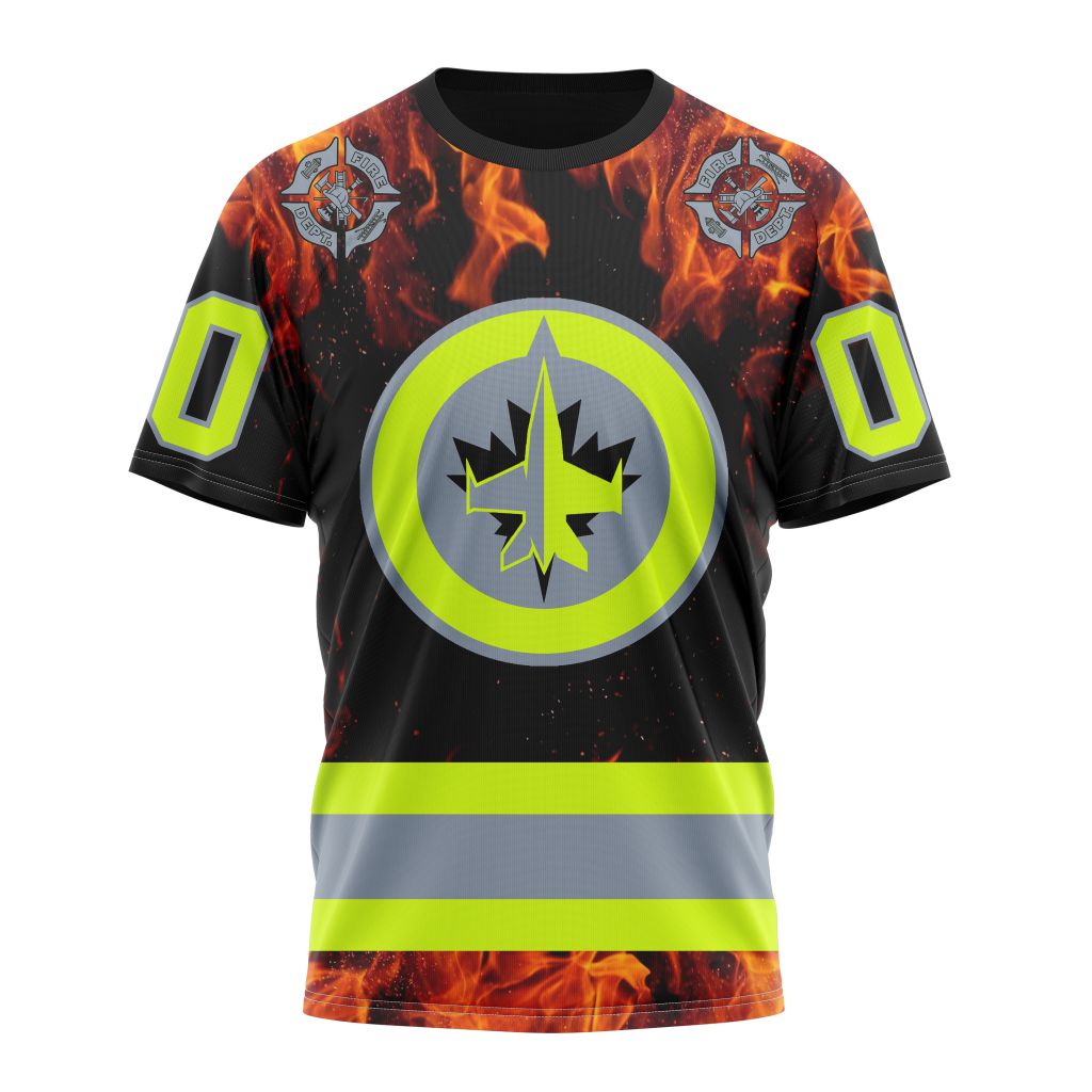 T-shirt NHL Winnipeg Jets Special Design Honoring Firefighters ST2401