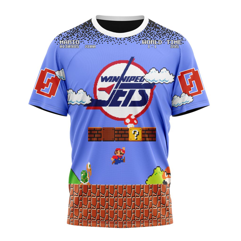 T-shirt NHL Winnipeg Jets Special Design With Super Mario Game