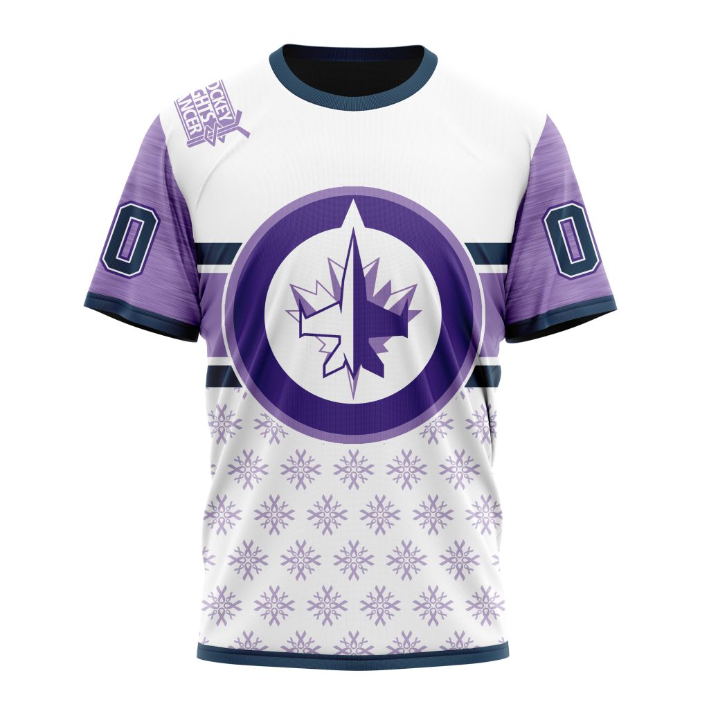 T-shirt NHL Winnipeg Jets Special Hockey Fight Cancer Design ST2402