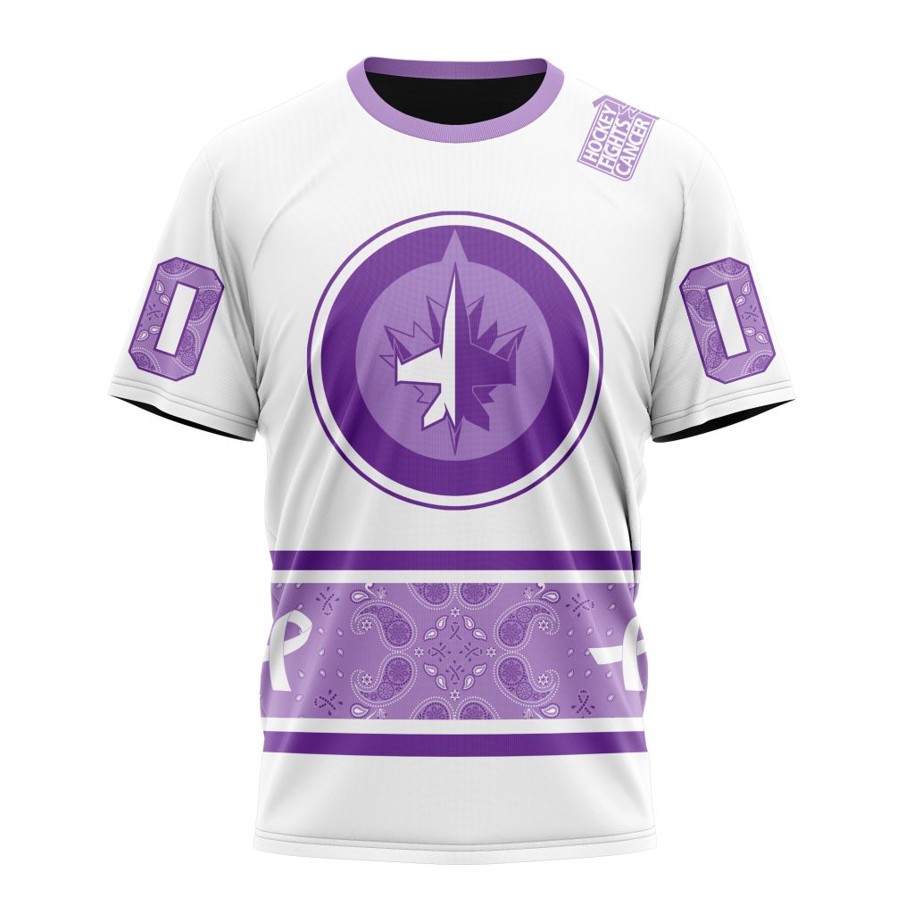 T-shirt NHL Winnipeg Jets Special Lavender Hockey Fight Cancer Design ST2302