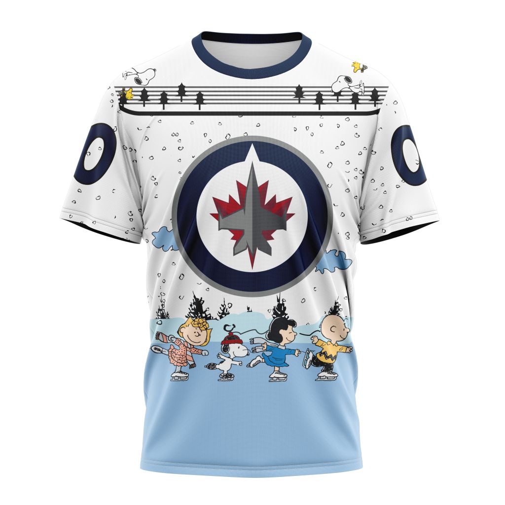T-shirt NHL Winnipeg Jets Special Peanuts Ice Skating Design ST2401
