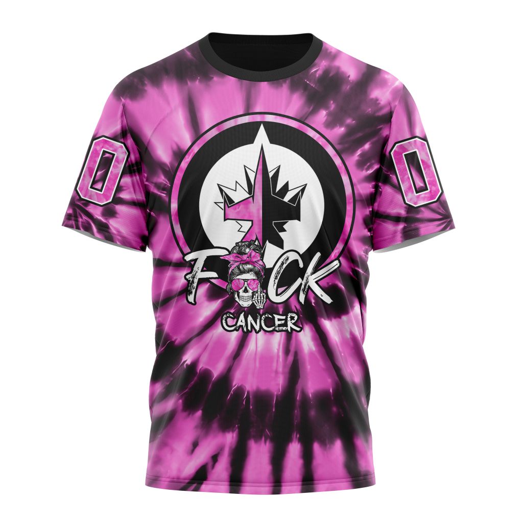 T-shirt NHL Winnipeg Jets Special Pink F!ck Cancer Design ST2403