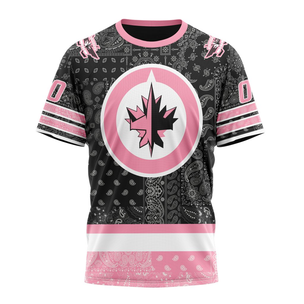 T-shirt NHL Winnipeg Jets Special Pink Paisley Design ST2401