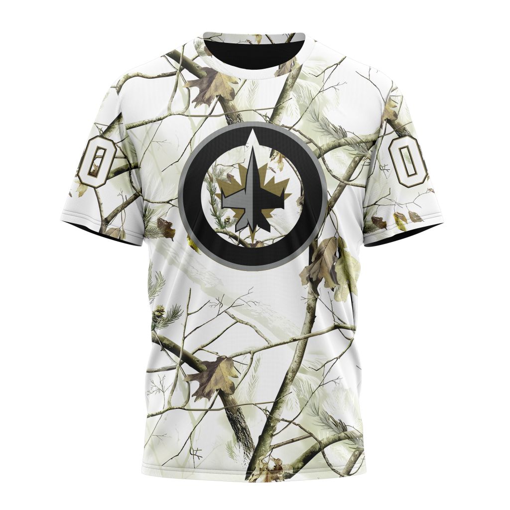 T-shirt NHL Winnipeg Jets Special White Winter Hunting Camo Design ST2303