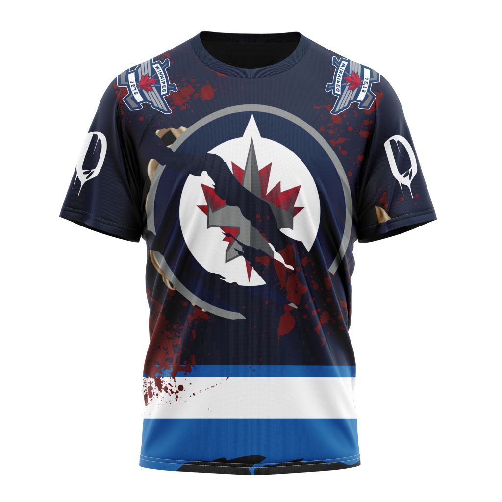 T-shirt NHL Winnipeg Jets | Specialized Design Jersey With Your Ribs For Halloween