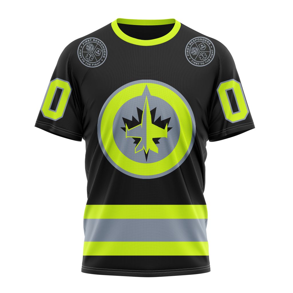 T-shirt NHL Winnipeg Jets | Specialized Unisex Kits With FireFighter Uniforms Color