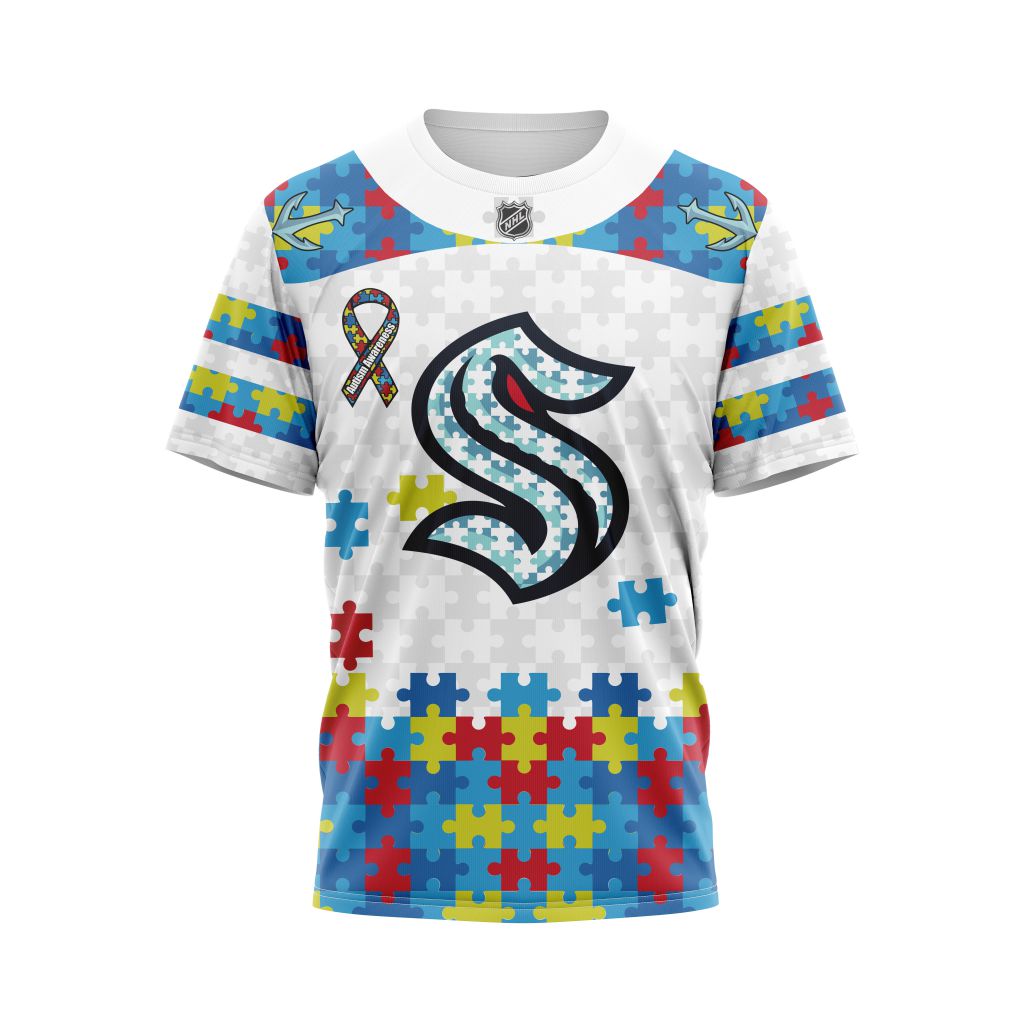 T-shirt Seattle Kraken Autism Awareness | Personalized NameNumber V22
