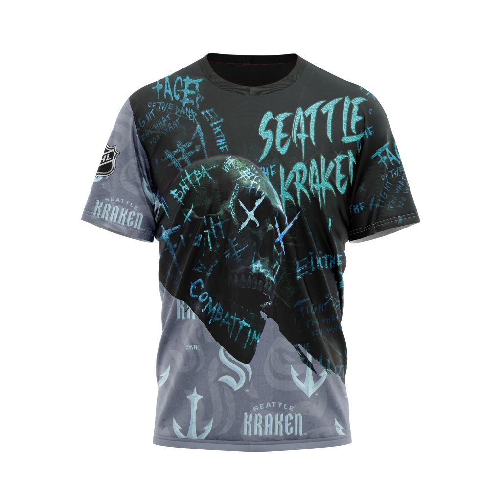 T-shirt Seattle Kraken | Personalized NameNumber Skull Style V0222