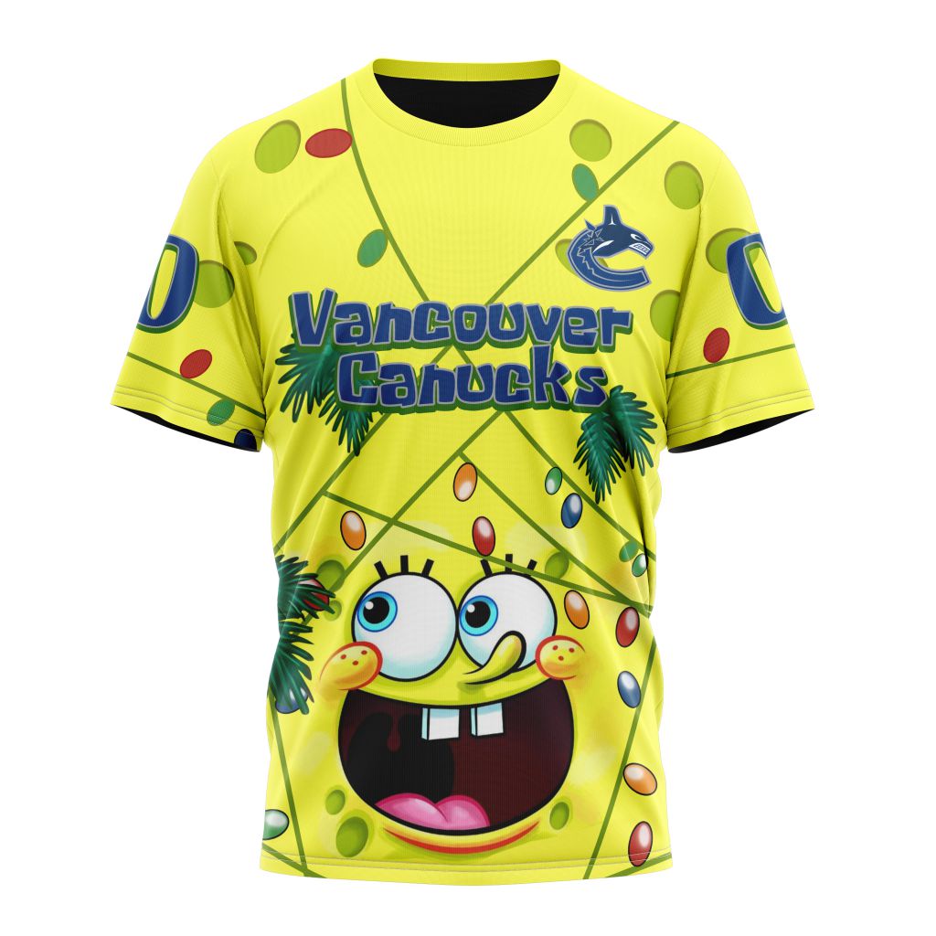 T-shirt Vancouver Canucks Specialized Jersey With SpongeBob V0122