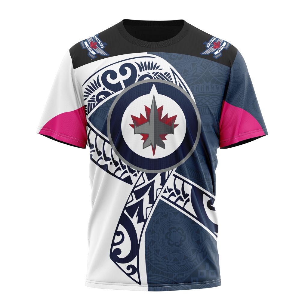 T-shirt Winnipeg Jets Specialized Samoa Fights Cancer Jersey