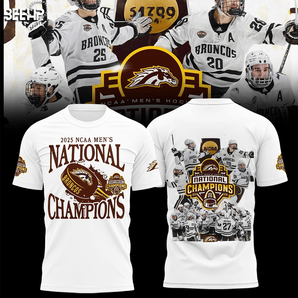 Western Michigan Broncos NCAA Mens National Hockey Champions T-Shirt Best Gifts For Dad