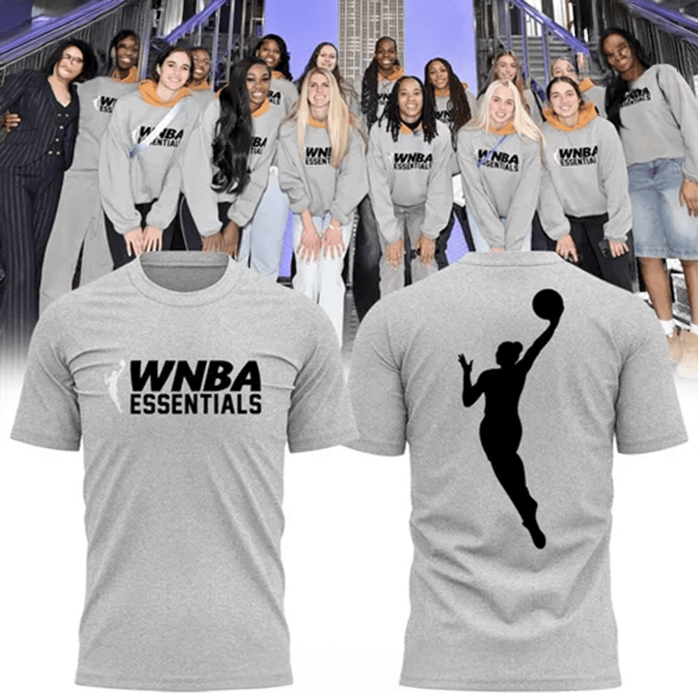 WNBA x Essentials 2025 Grey T-Shirt WNBA Merch Awesome Fathers Day Gifts