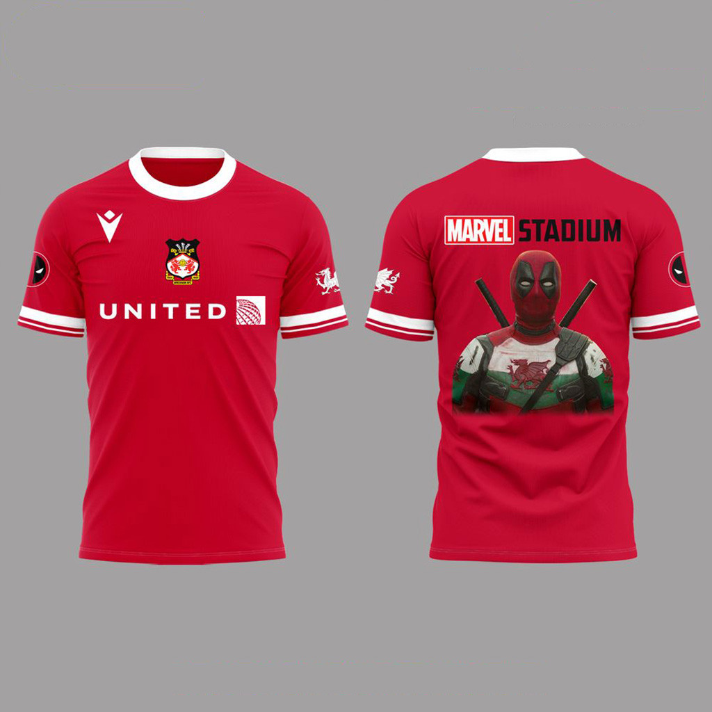Wrexham AFC x Deadpool Marvel Stadium Shirt Fan Merch Gifts For Husband
